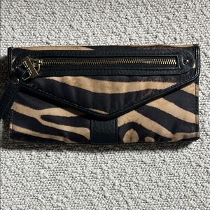 Nicole Miller Animal Print Wallet with Black Accents